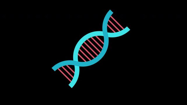 DNA Strand Science molecule design icon concept loop animation video with alpha channel
