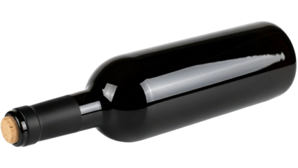 Dark Red Wine Bottle Corked Isolated Black Studio Display