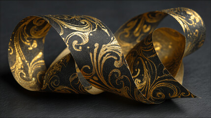 black and gold ribbon