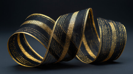 black and gold ribbon