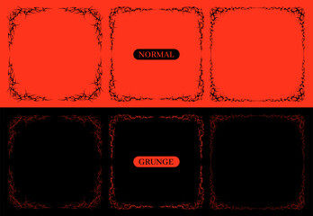 Cyber sigilism frame collection. Neo tribal square borders and sharp corners for poster design, track cover or digital mysticism. Vector set