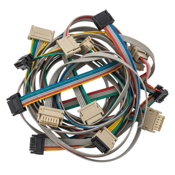 Electronic Wires Bundled Together Connecting Components