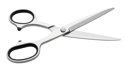 Sharp Steel Scissors Open With Black Background