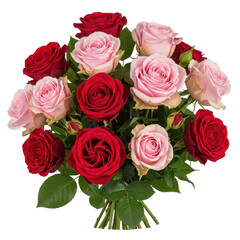 Naklejka premium Red Pink Rose Bouquet Arrangement Romantic Valentine Bloom