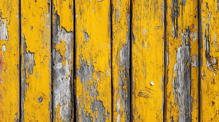 Weathered Yellow Wooden Planks Texture background