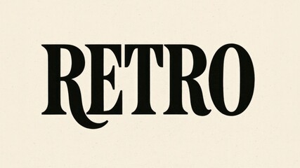 Bold retro text design featuring the word 'RETRO' in a classic serif font. The background is a soft beige color, enhancing the vintage aesthetic.