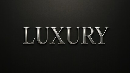 Obraz premium The word 'LUXURY' is displayed in metallic letters against a dark background. The text conveys a sense of elegance and sophistication.