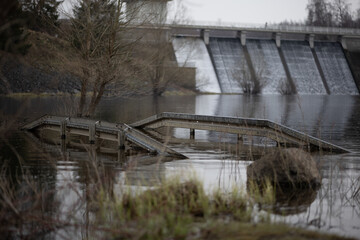 Rappbode Forebay Dam in the Harz Mountains, Germany
