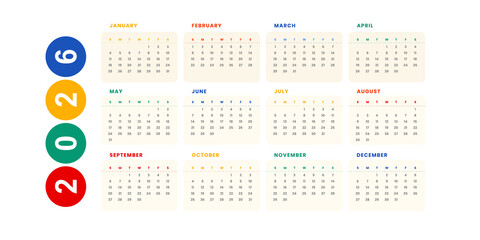 calendar for 2026