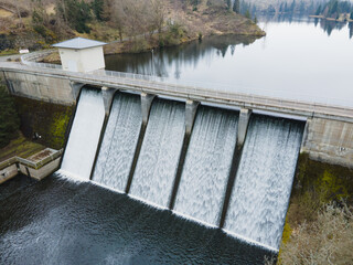 Rappbode Forebay Dam in the Harz Mountains, Germany