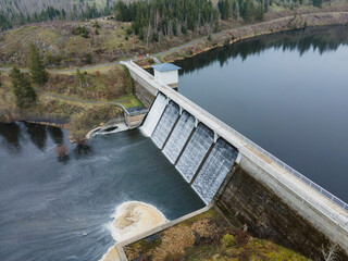 Rappbode Forebay Dam in the Harz Mountains, Germany