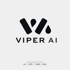Modern Abstract Viper AI Technology Logo Vector Design, Modern Abstract Viper AI Technology Logo Vector Design
