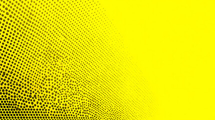 Yellow Background with Black Halftone Pattern abstract