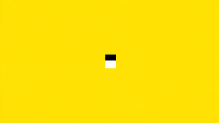 Yellow background with tiny black and white pixel square