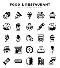 Food and Restaurant web icons in Lineal Filled style.
