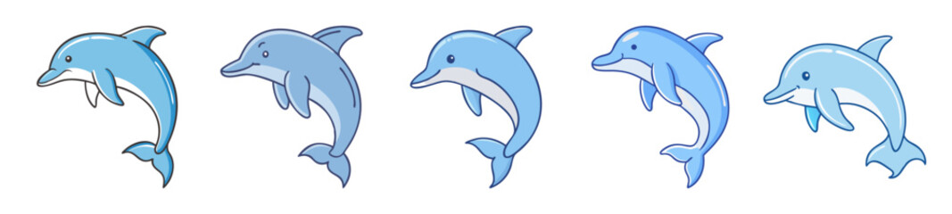 Fototapeta premium Graceful dolphins leap and play in crystal clear ocean waters creating a captivating aquatic spectacle