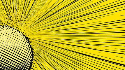 Yellow Comic Book Style Speed Lines Background abstract
