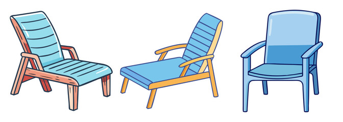 A delightful collection of blue outdoor chairs perfect for relaxation and leisure