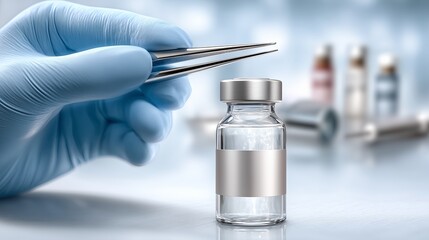 Medical professional handling vaccine vials with cold storage and packaging procedures in place