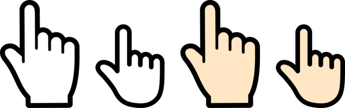 手のアイコン。人差し指。（Hand icon. Index finger.）
