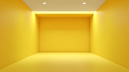 Yellow Room with Recessed Lighting and Niche interior