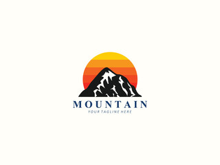 Mountain logo design vector template