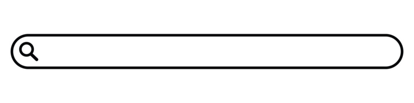 Wide Internet Search Box Vector &ndash; Website Search Bar, Input Field, Web Design Icon