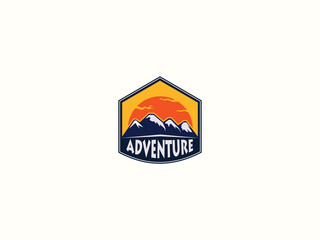 Mountain logo design vector template