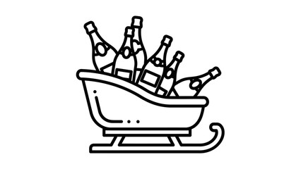 Bottles of Wine in a Sled