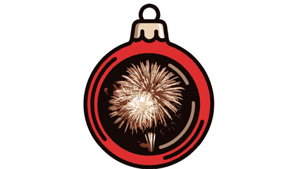 Festive Christmas Bauble with Fireworks