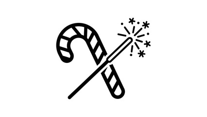 Candy Cane Wand Illustration