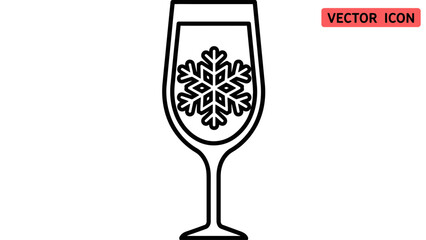 Wine Glass with Snowflake