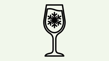Wine Glass with Snowflake