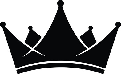 Vector elegant royal king crown black simple graphic design icon silhouette Illustration