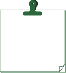 クリップで留めた紙のフレーム　グリーン　Web