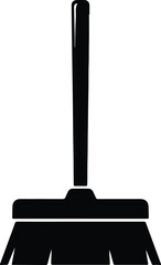 Vector Simple household floor cleaning push broom icon equipment silhouette Illustration