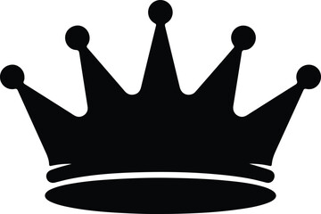 Vector Simple majestic royal crown king or queen silhouette Illustration