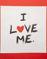 handwritten message, I love me, self-love, self care, positive affirmation, love yourself, empowerment, motivational, inspirational, mental health, wellbeing, self appreciation, self confidence, self 