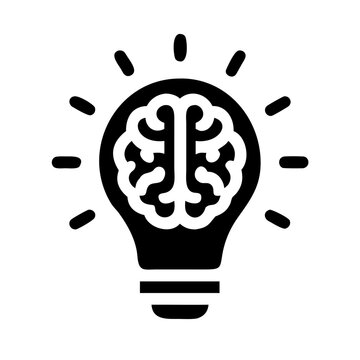 Creative Intelligence Lightbulb Icon - Bright Idea and Insight Symbol