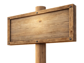 Blank Wooden Sign Board Isolated on Transparent Background