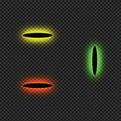 Set of spotlight shines on the stage, scene, podium. Bright lighting with spotlights. Spot lighting of the stage. Abstract concept graphic light glow effect, shine, flare, element 