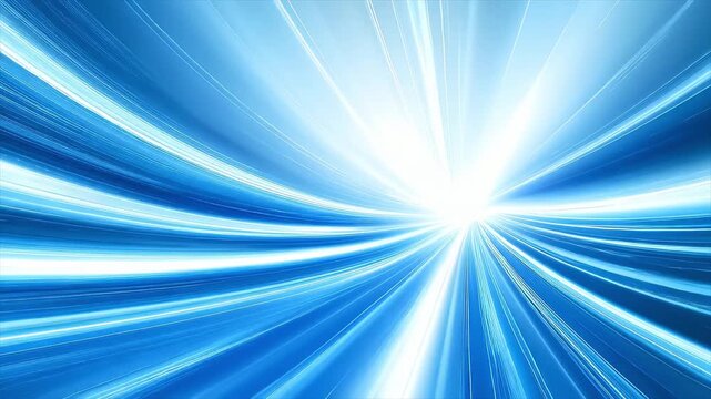 青と白の光線が迫るワープ空間