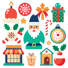 Obraz premium set of christmas icons