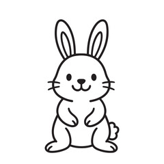 Obraz premium cute white rabbit, simple black white illustration