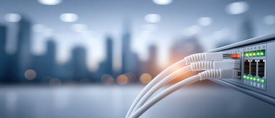 Secure data connection with network cable offering fast internet technology