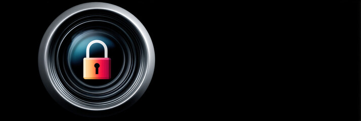 Confident digital lens with red padlock offers strong protection to keep data secure