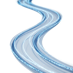 Wavy blue and white abstract shape isolated on transparent background