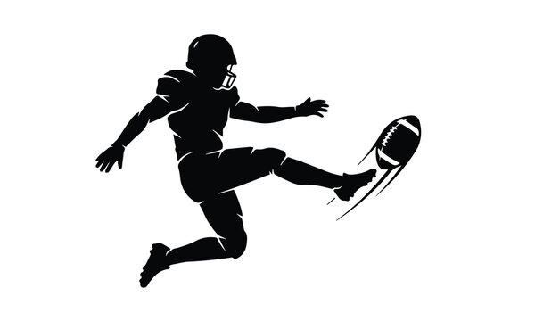 American football player kicking silhouette illustration