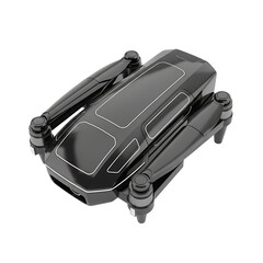 Drone with four rotors isolated on transparent background