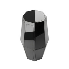 3d rendering of a grayscale coffin isolated on transparent background